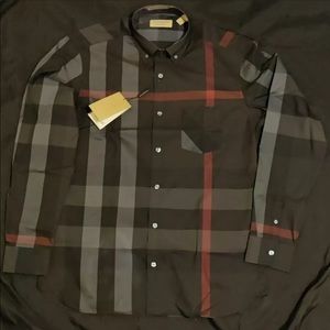 Mens Navy Blue Size M Burberry long sleeve shirt